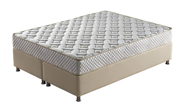 Sofa and mattress isolated on white