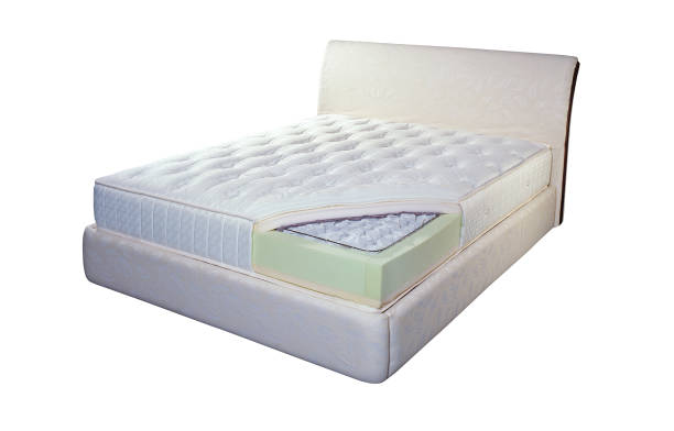 Luxury platform bed with mattress made of pocket spring and sponge sheet